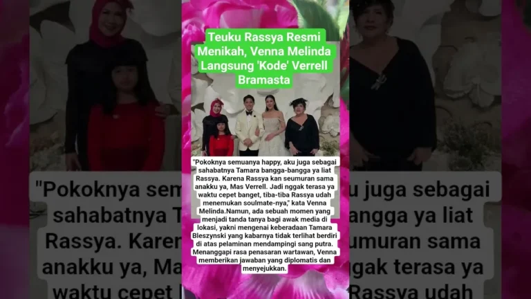 Teuku Rassya Menikah, Venna Melinda Beri Kode Verrell