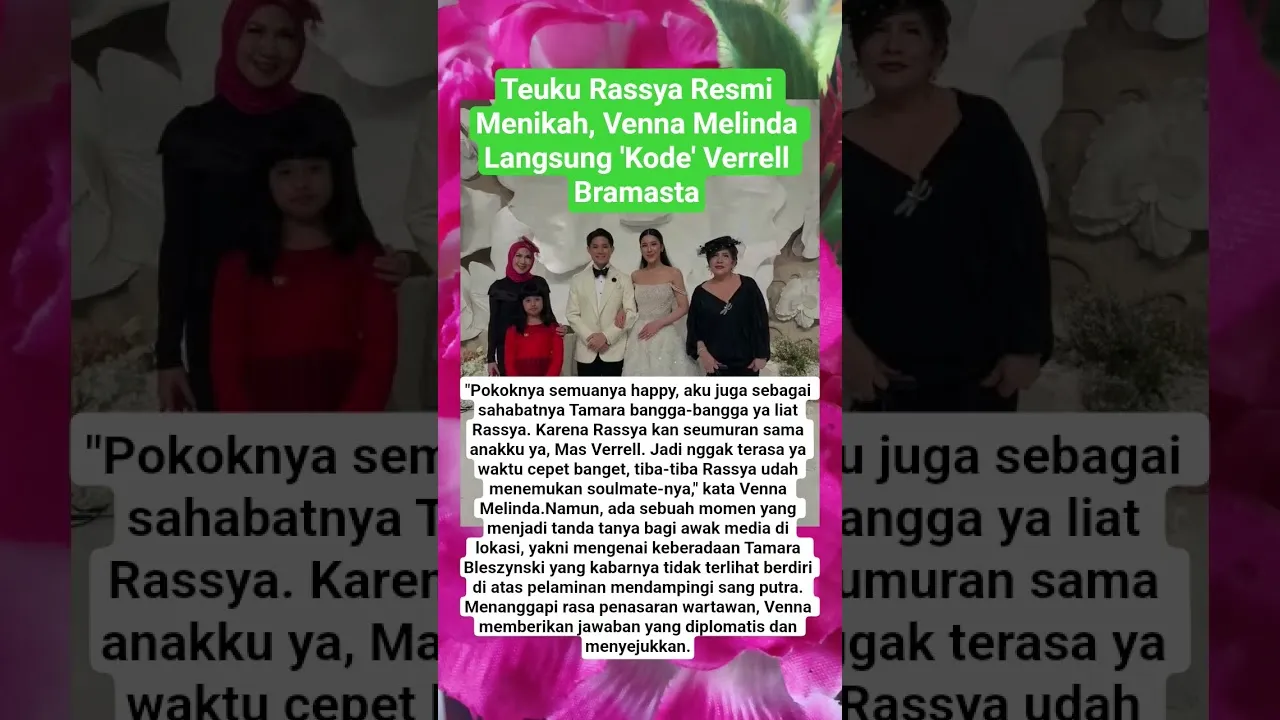 Teuku Rassya Menikah, Venna Melinda Beri Kode Verrell